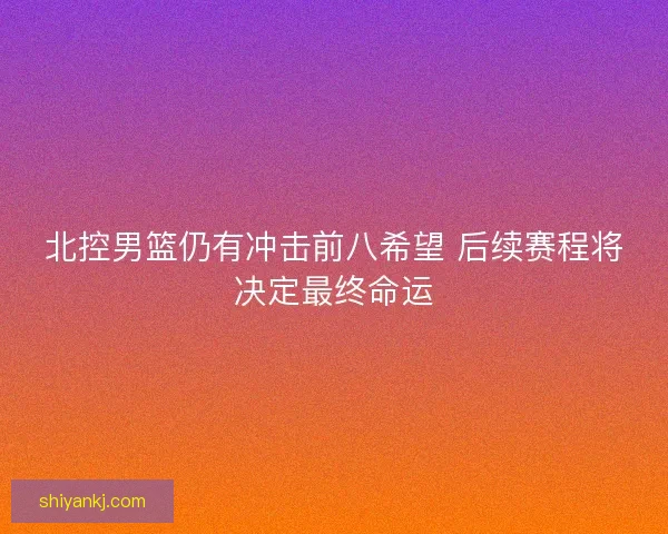 北控男篮仍有冲击前八希望 后续赛程将决定最终命运